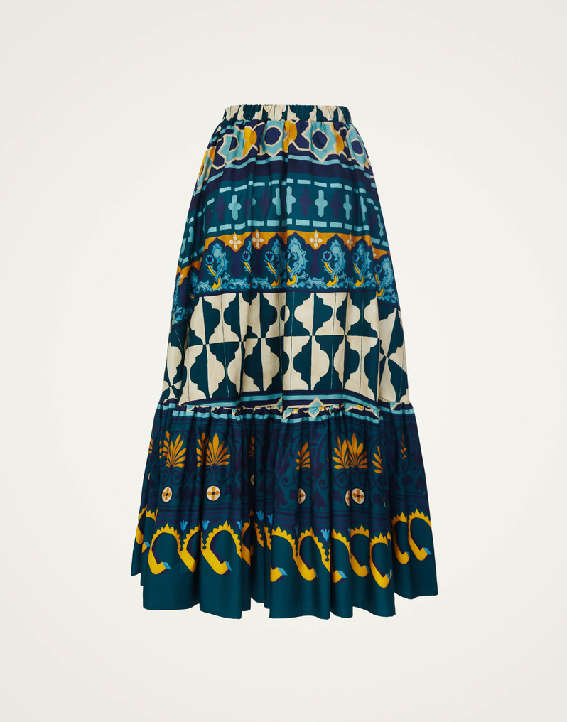 La DoubleJ Sunset Skirt La DoubleJ Sunset Skirt Casareale Placèe Emerald SKI0068COT039REA01GR04