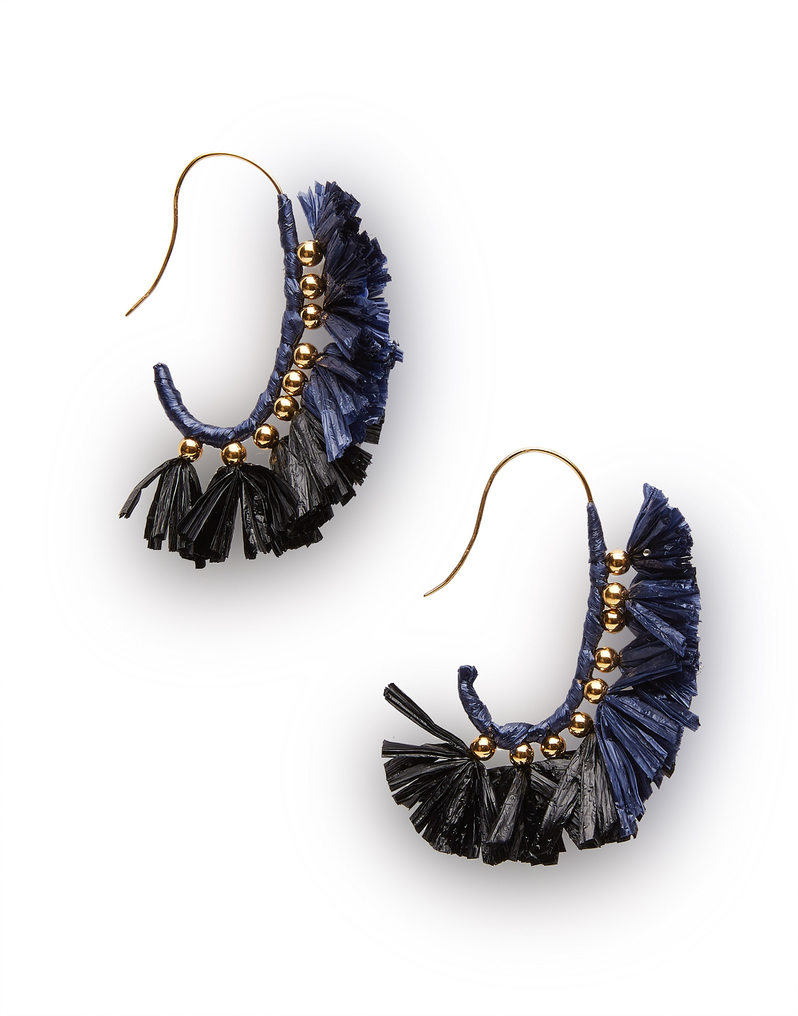 La DoubleJ Bow Earrings La DoubleJ Bow Earrings Multicolor Blu/Nero EAR0024RAF001MUL0027