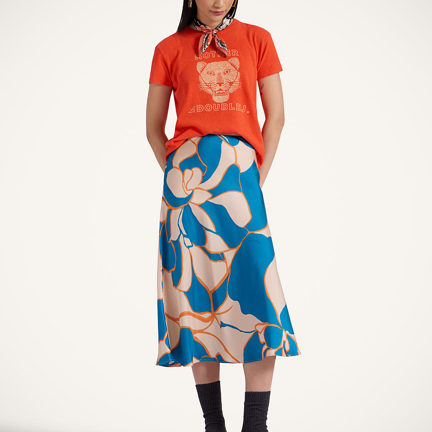  La Doublej T-shirts & Sweatshirts Women - The Sinful T-shirt Playing Favorites Orange Xs 50% Cotton 50% Linen 