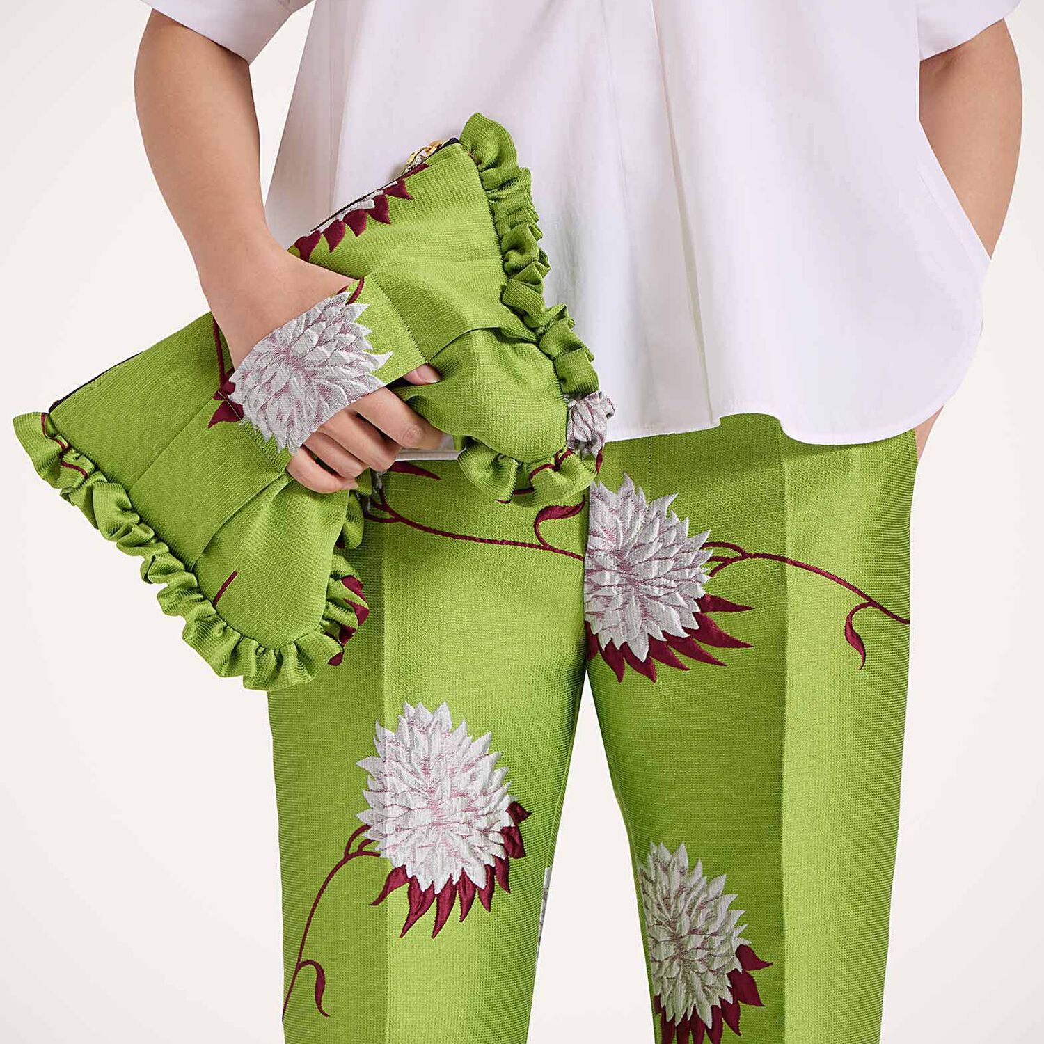  La Doublej Bags & Pochettes Women - Hand Pochette Derby Lime One Size 83% Polyester 9% Cotton 5% Silk 3% Polyamide 