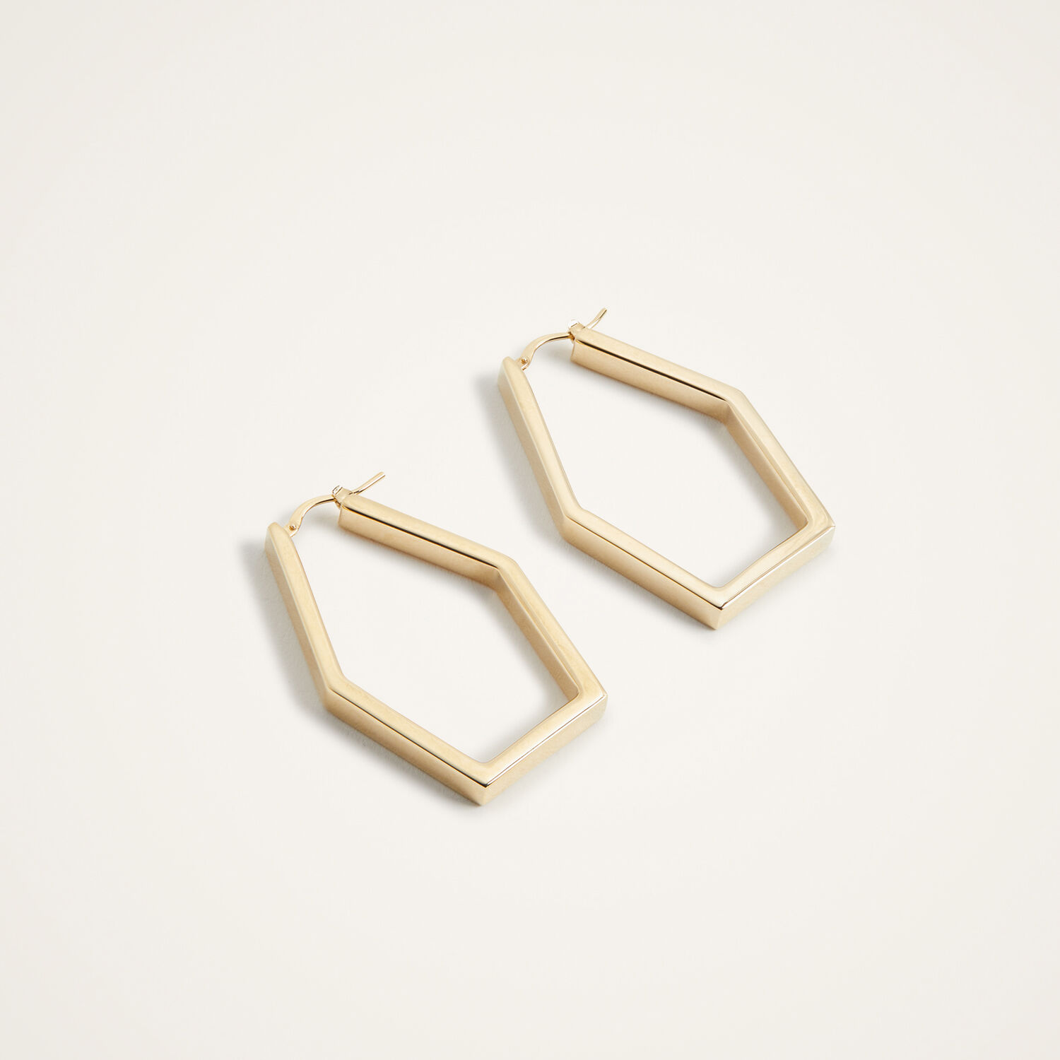 La Doublej Five Points Hoops In Solid Gold
