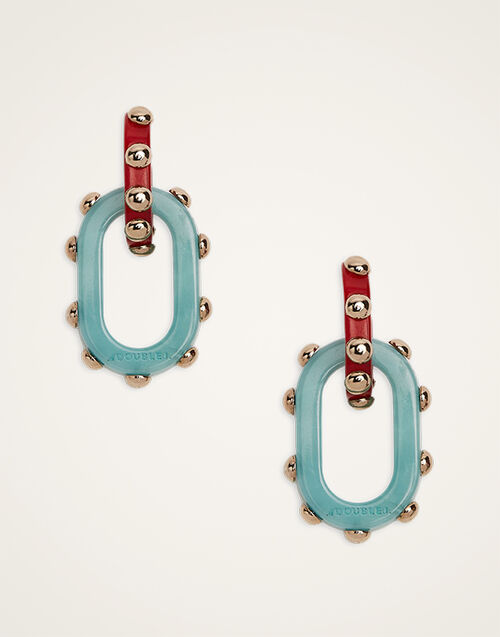 La DoubleJ Nefertiti Double Earrings Red EAR0040POL004SOLIDRE01