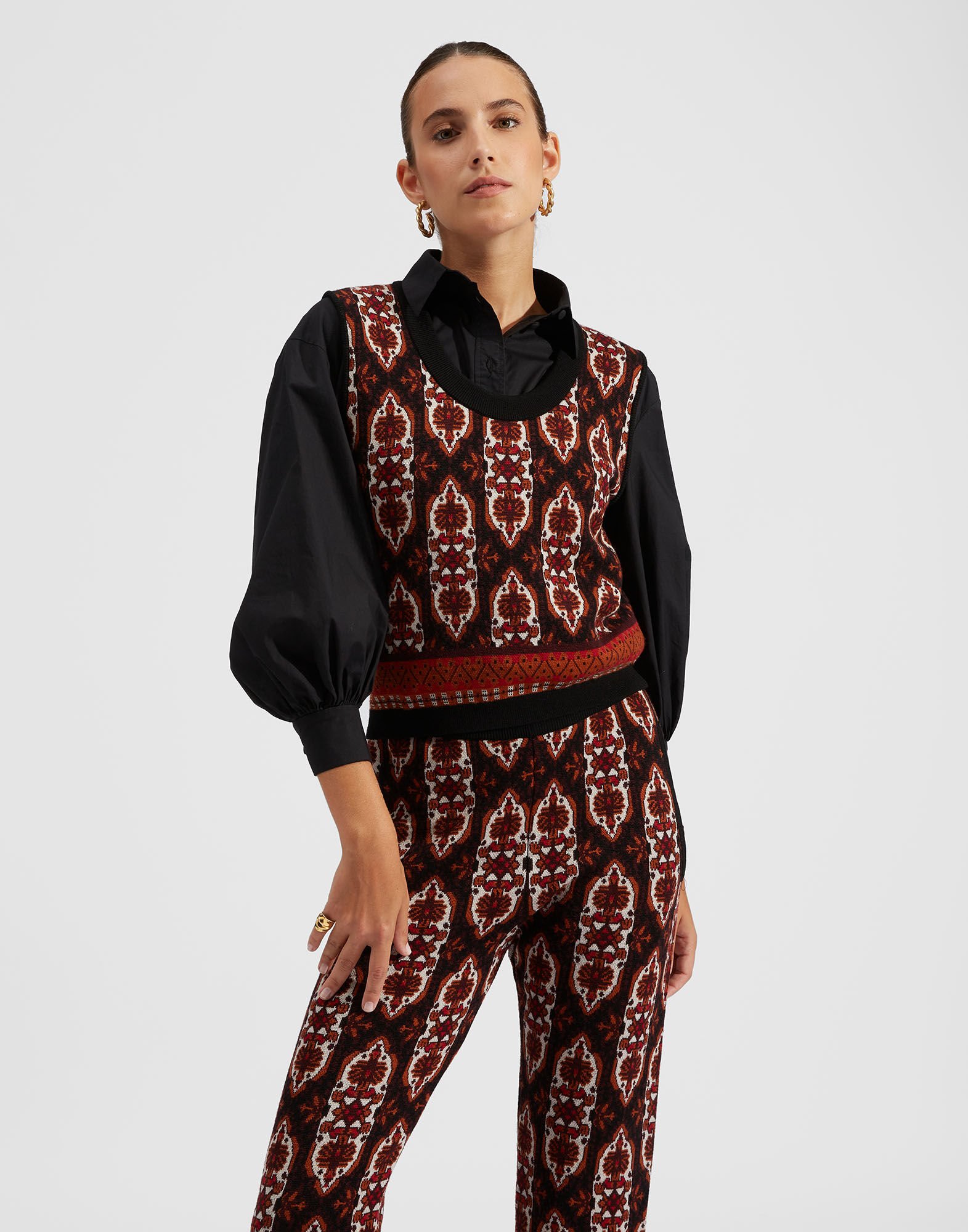 La DoubleJ Mini Gilet Black/Orange TOP0081KNI062VAR0119