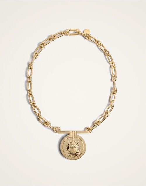La DoubleJ Scarab Necklace La DoubleJ Scarab Necklace 24k Gold Plate NEC0039BRA003SOLIDYE05