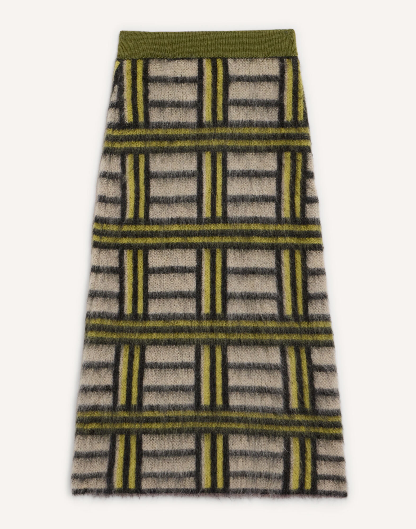 La DoubleJ All-In Skirt Kells Check Ecru, Light Green, and Black SKI0134KNI220VA519BR05