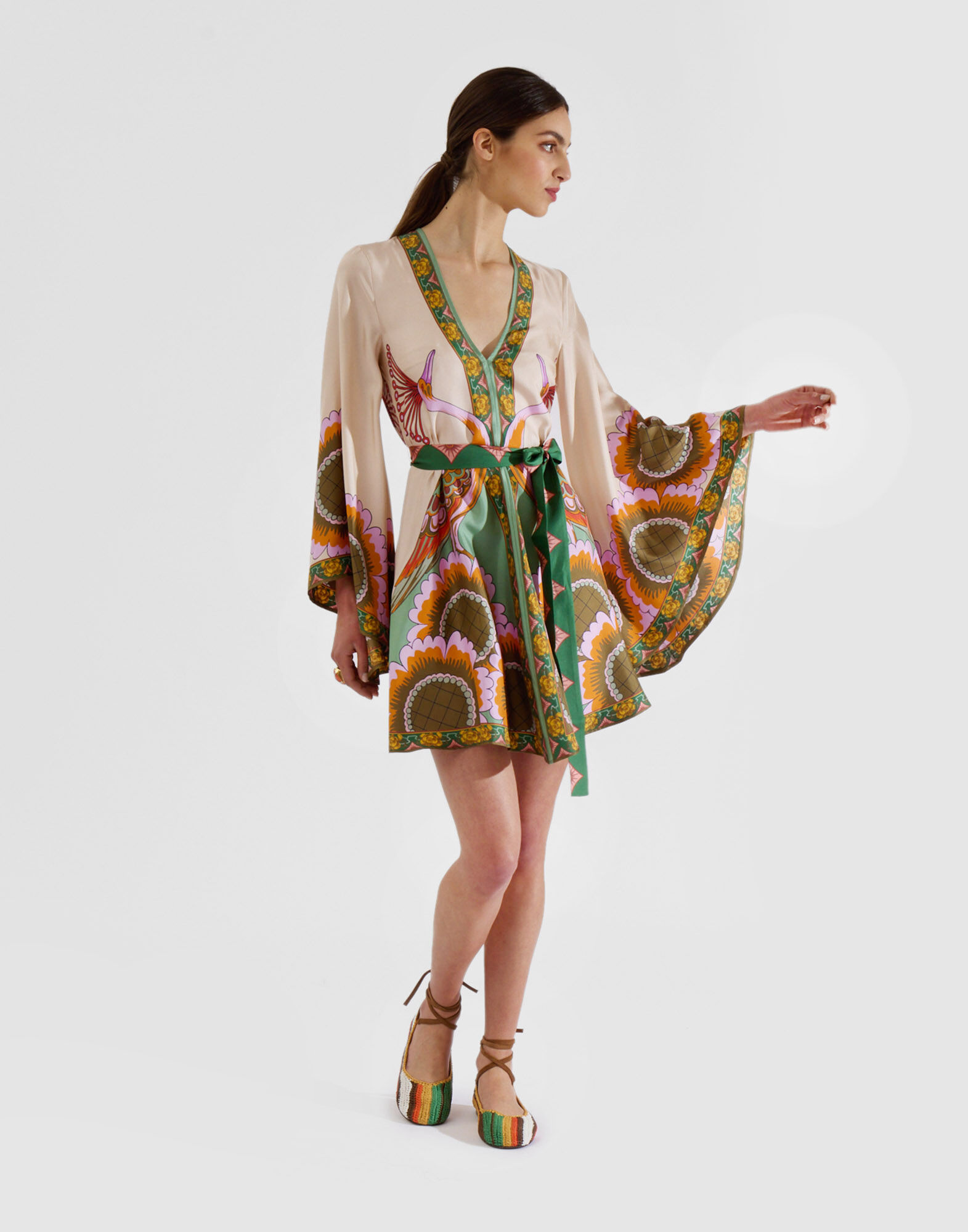 La DoubleJ Mini Magnifico Dress Taormina Plac&eacute;e Militare DRE0575SIL006LRT01GR12