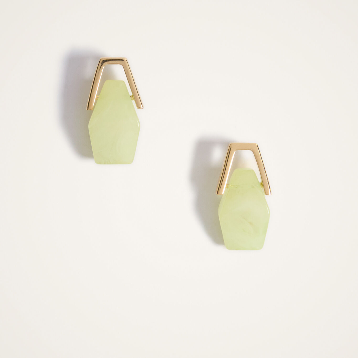  La Doublej Earrings Women - Portal Earrings 24k Gold Plate & Green Resin One Size 60% Resin 40% Brass 