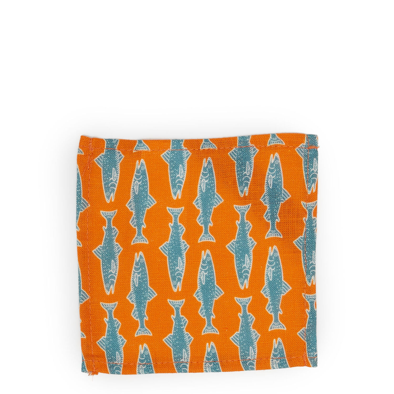 La Doublej Small Napkins Set Of 4 In Como Fish Orange Small