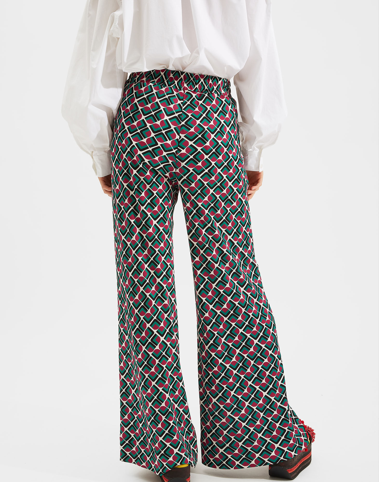 LaDoubleJ Palazzo Pants Domino Verde TRO0003JER003DOM0005