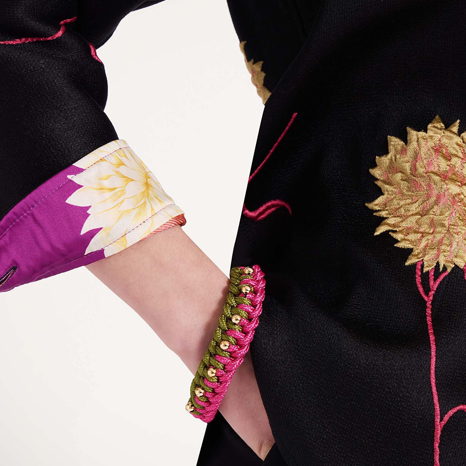 La Doublej Better Together Bracelet In Bicolor Pink & Green
