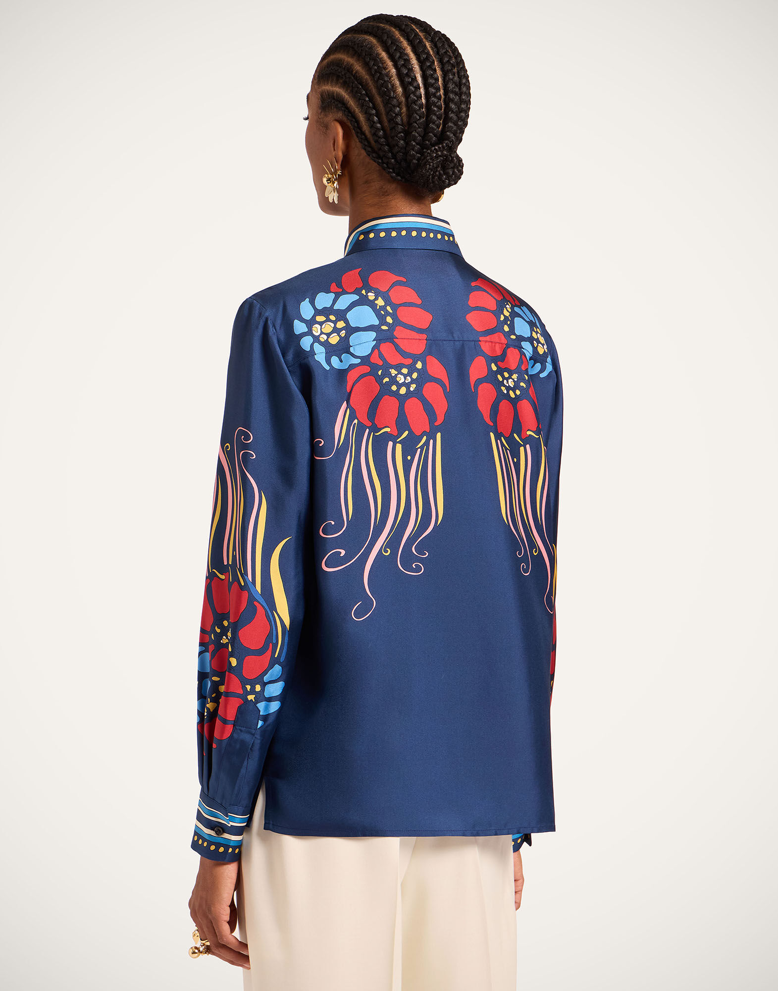 La DoubleJ Boy Shirt Lemuria Plac&eacute;e Navy SHI0040SIL006LEM02BU06