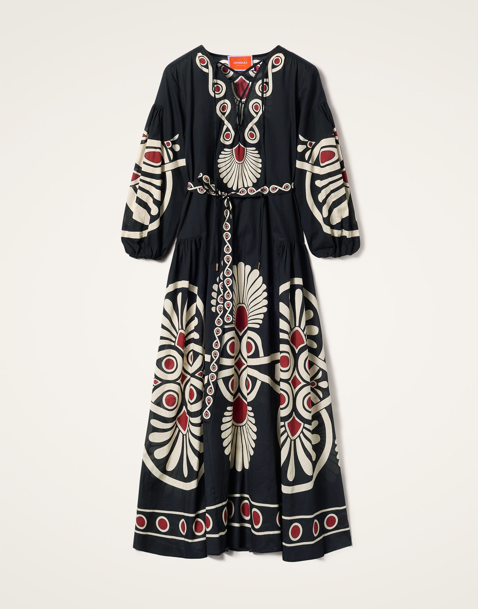 La DoubleJ Viviana Dress Medallion Plac&eacute;e Black DRE0716COT056MED01BL01