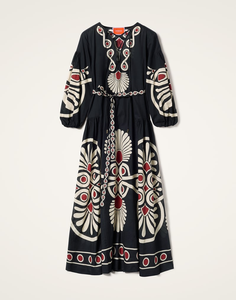 La DoubleJ Viviana Dress La DoubleJ Viviana Dress Medallion Placée Black DRE0716COT056MED01BL01