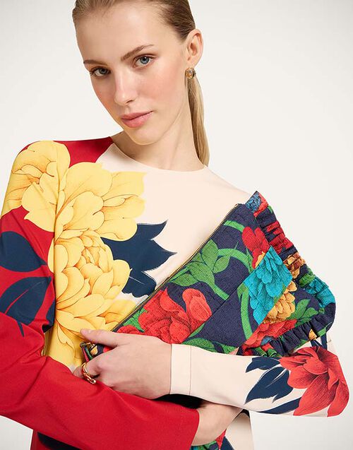 La DoubleJ Hand Pochette Queen Peony Blue BAG0059COT005QPE01BU03