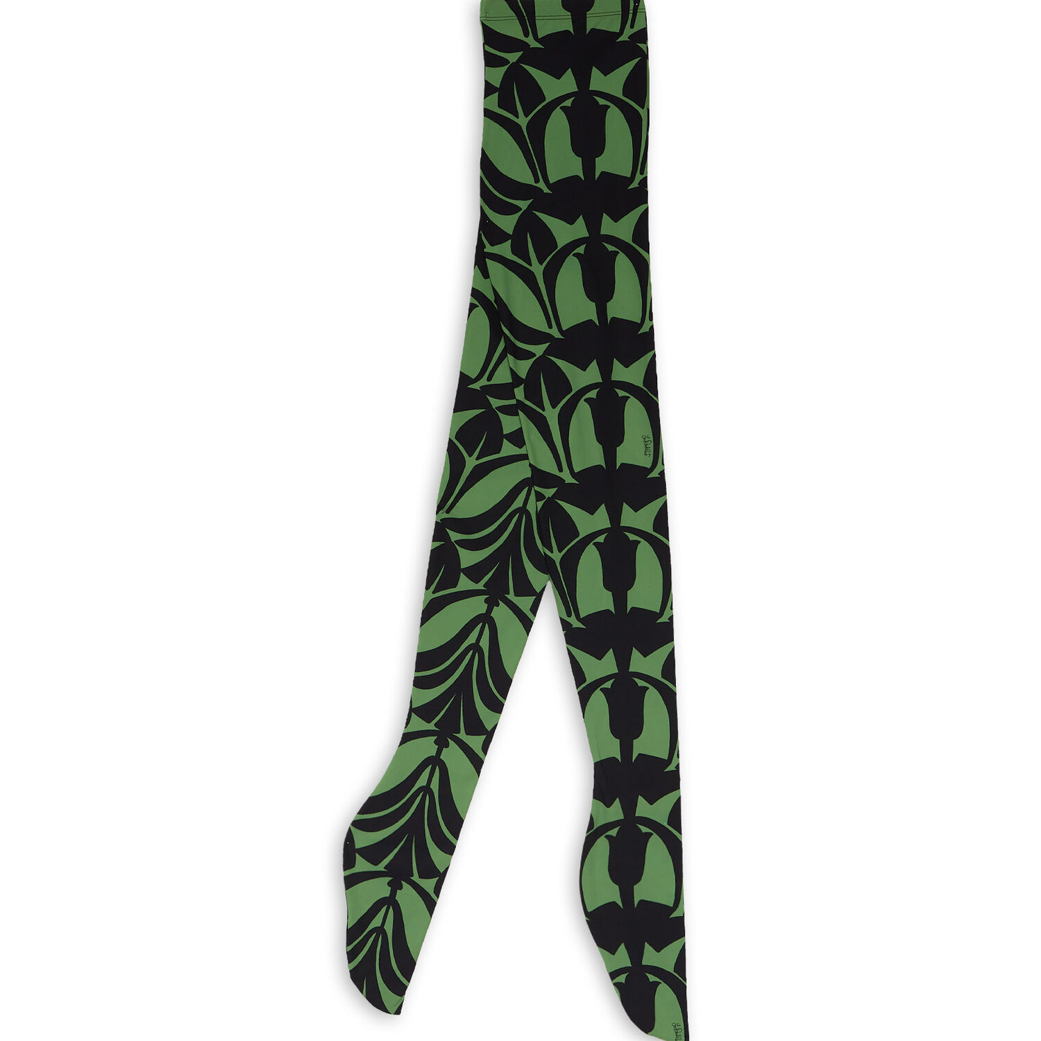 La Doublej Printed Tights In Papyrus Green