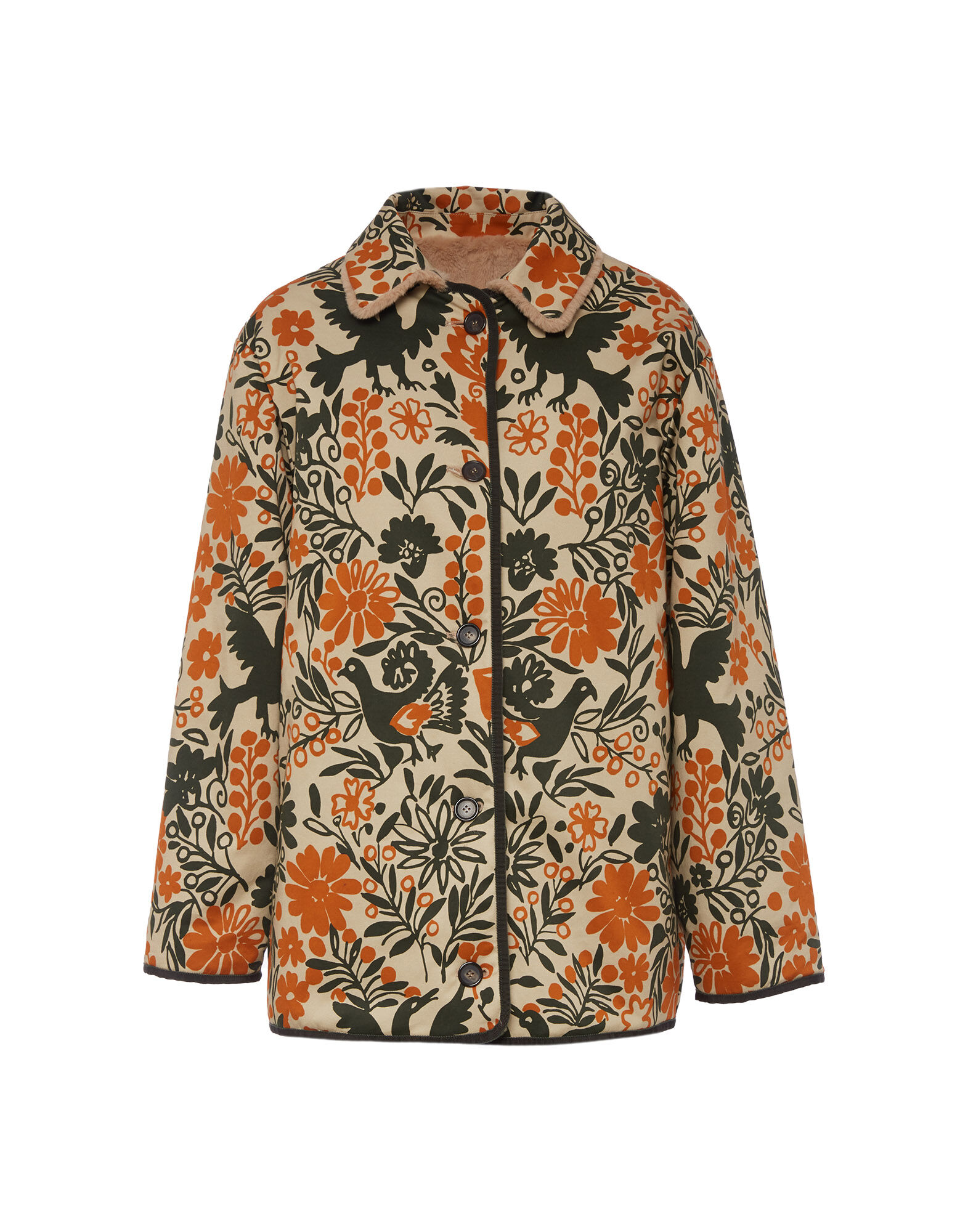 La DoubleJ Reversible Folk Jacket Forest JAC0051COT006FOR0001