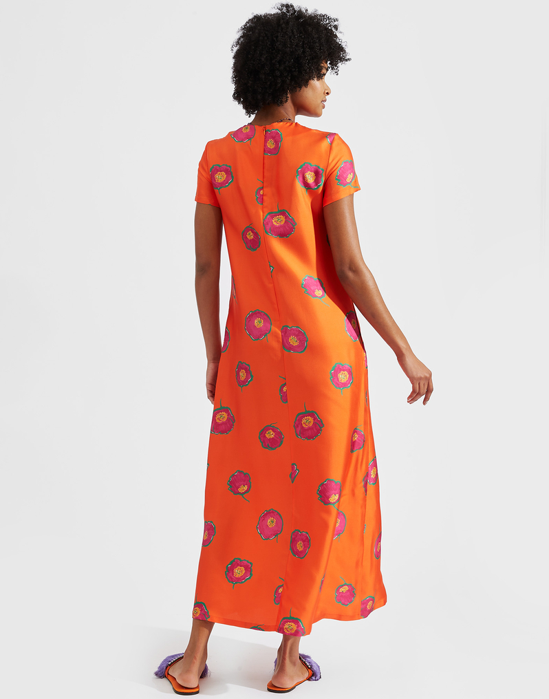 La DoubleJ Swing Dress La DoubleJ Swing Dress Papaveri Arancio DRE0001SIL001PAP0002