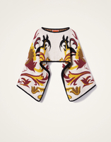 La DoubleJ In My Power Knit Stole La DoubleJ In My Power Knit Stole Multicolor Ivory & Red SCA0082KNI177VA402BR05