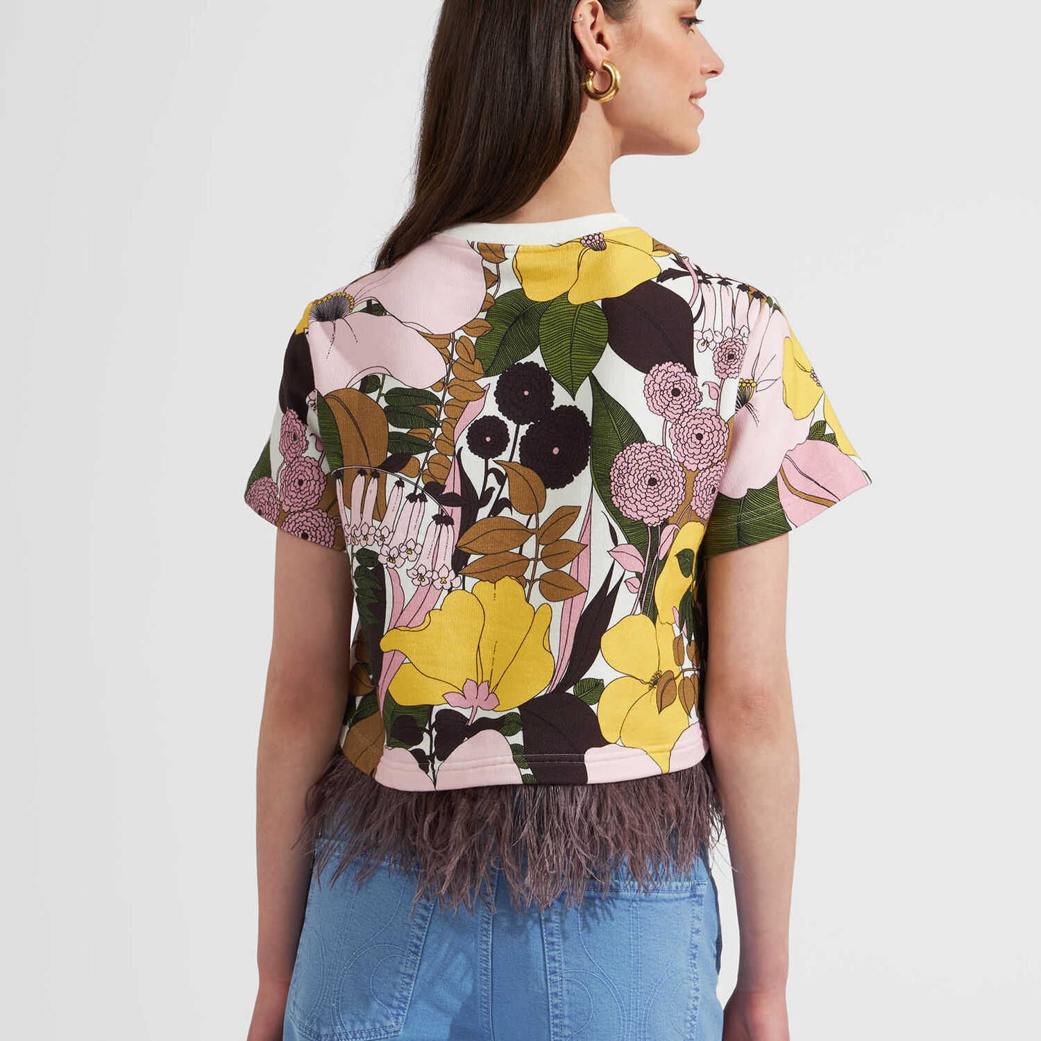 La Doublej La Scala Tee In Big Flower Rose