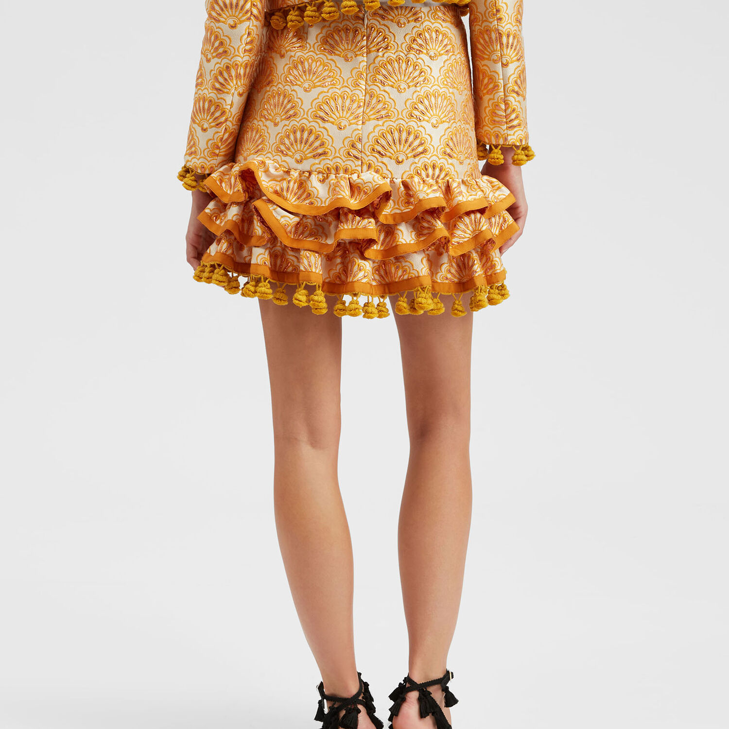 La Doublej Pincho Mini Skirt In Fans Gold