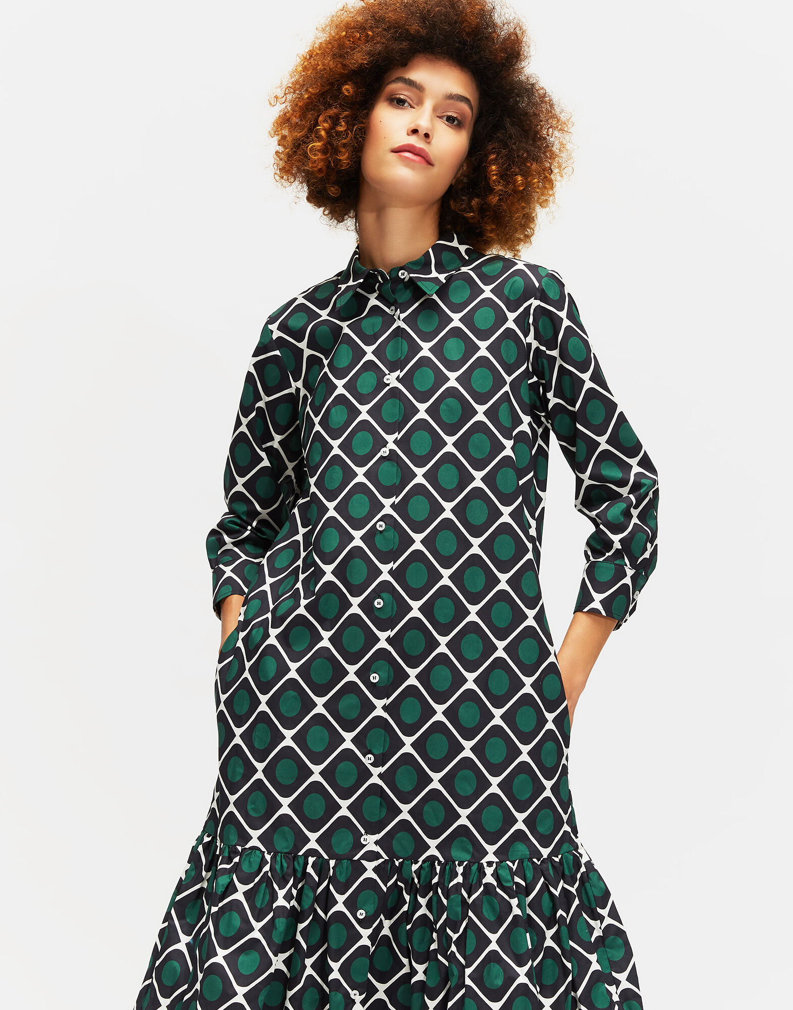 LaDoubleJ Getting my Croissant Dress Olive DRE0028COT001OLI0001