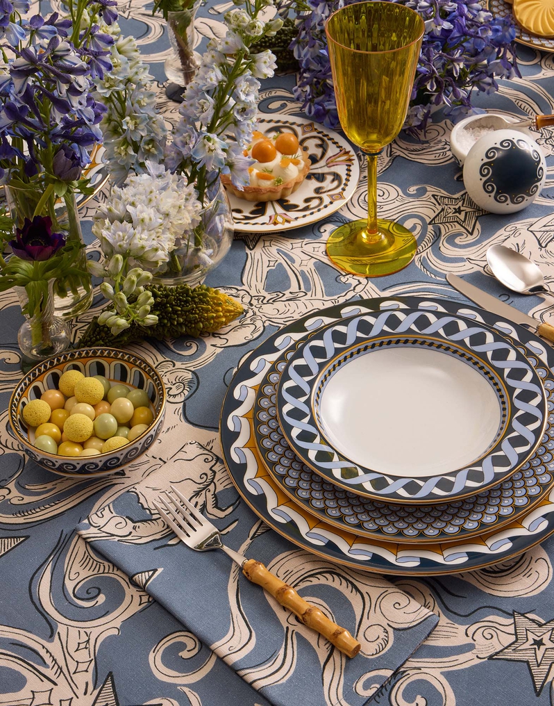 La DoubleJ Large Napkins Set Of 2 La DoubleJ Large Napkins Set Of 2 Cosmos Light Blue NAP0017LIN008COS02BU01