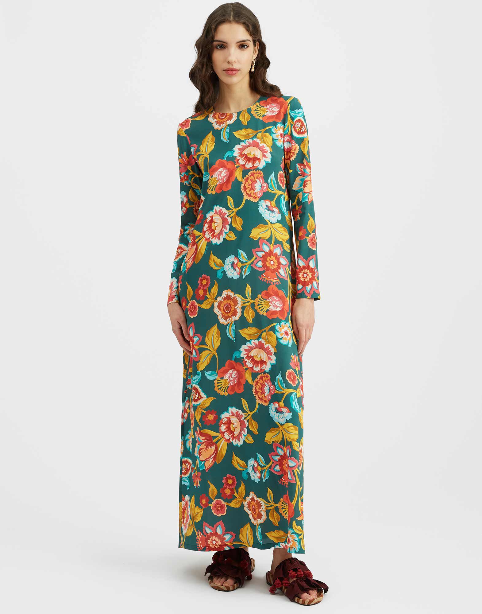 La DoubleJ Long Sleeve Swing Dress Hottie Emerald DRE0184VIS001HOT01GR04