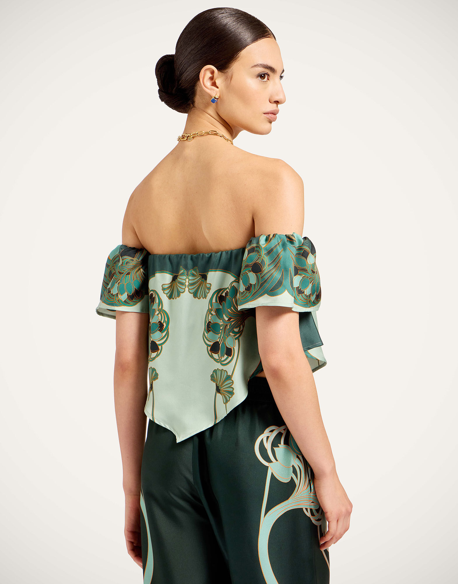 La DoubleJ Sand Dollar Top Blooming Tulip Plac&eacute;e Mint TOP0153SIL017BTU01GR11