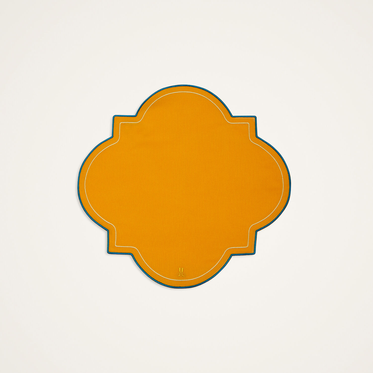 La Doublej Medallion Placemats Set Of 2 In Solid Yellow
