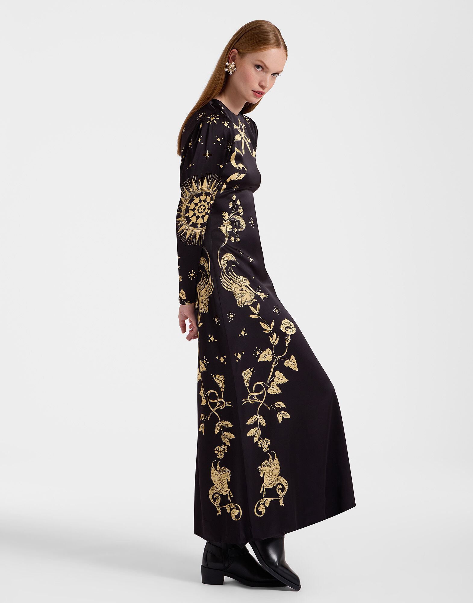 La DoubleJ Clingy Swing Dress Boboli Plac&eacute;e Black DRE0762VIS023BOB01BL01