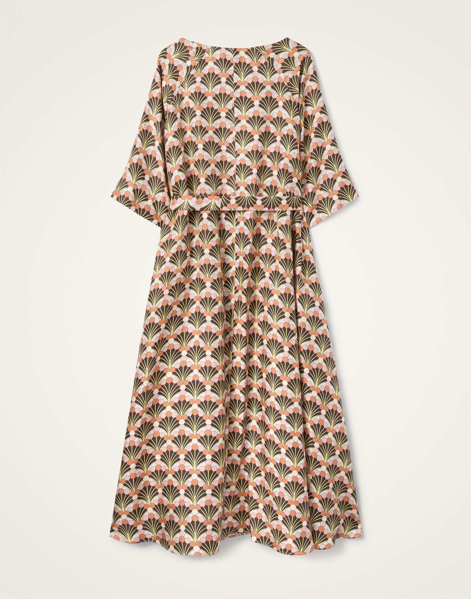 La DoubleJ Muumuu Dress Round Neck Florette Fan Brown DRE0370SIL001FLF02BR02