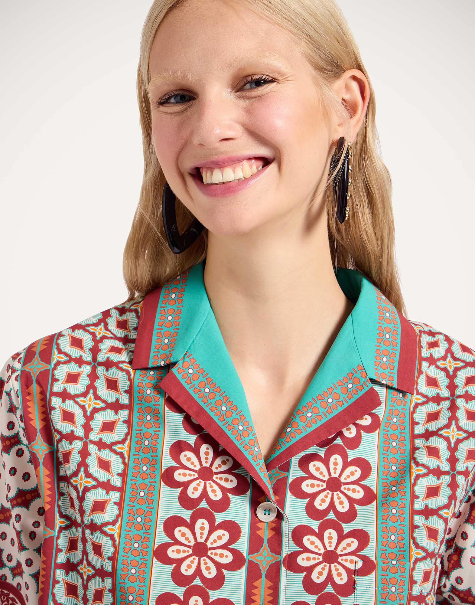 Bowling Shirt in Pagoda Placée Rust for Women | La DoubleJ