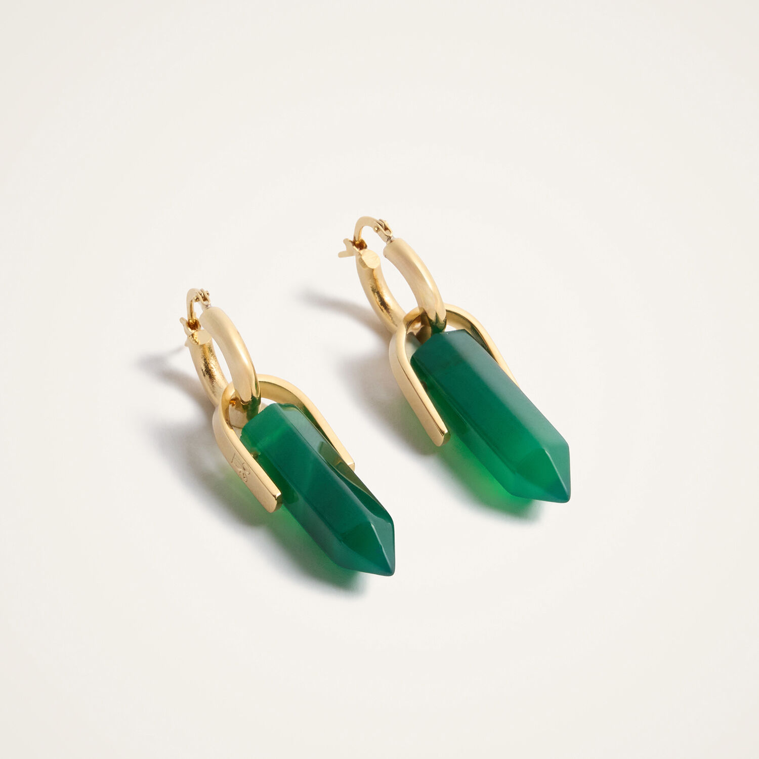  La Doublej Earrings Women - Pillar Earrings 24k Gold Plate & Aventurine One Size 60% Aventurine 40% Brass 