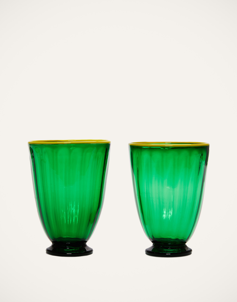 La DoubleJ Rainbow Glass Set of 2 La DoubleJ Rainbow Glass Set of 2 Green GLA0014MUR001GRE0001
