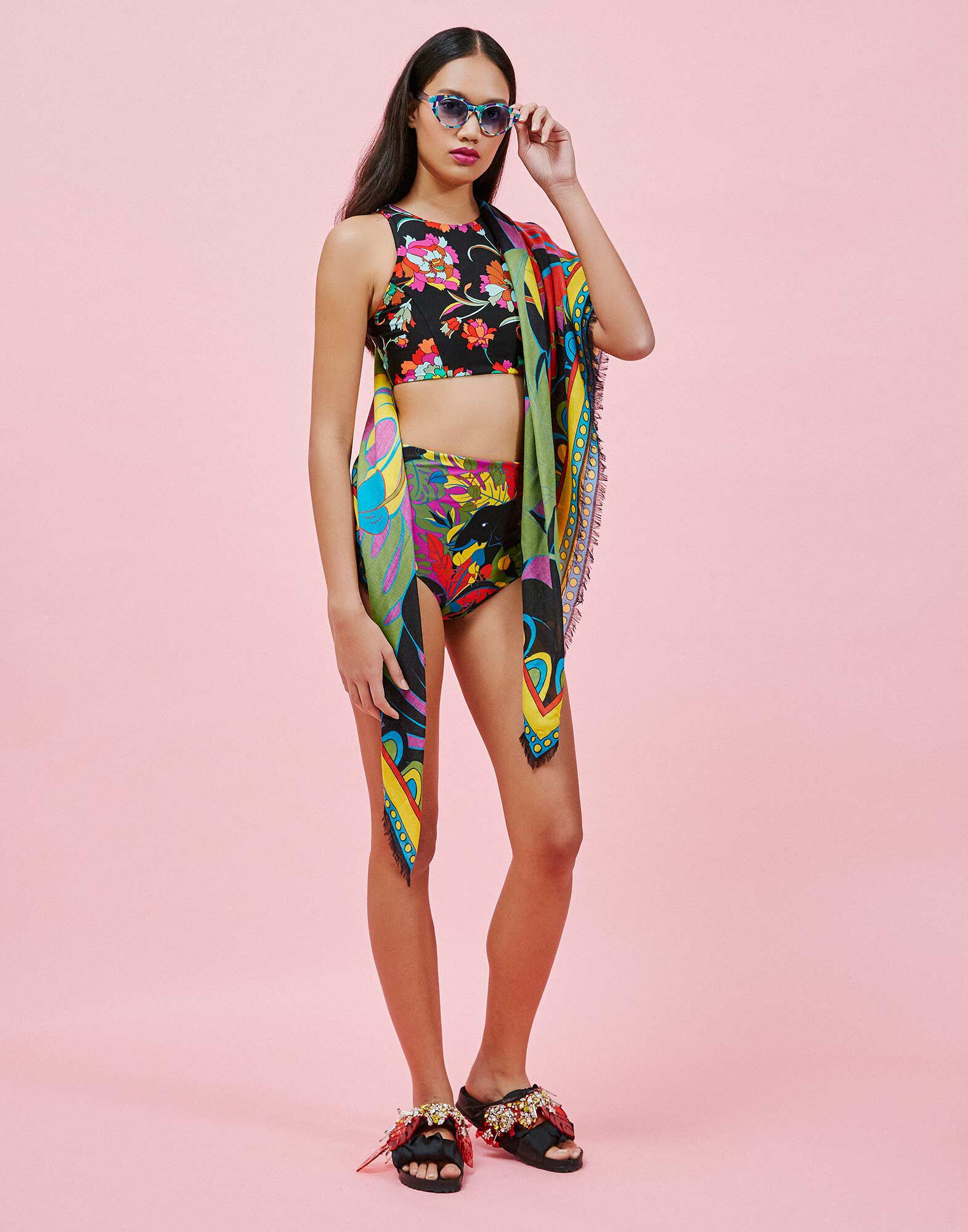 LaDoubleJ Square Scarf Elefante SCA0006MOC001ELE0001