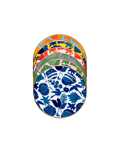 La DoubleJ Dessert Plate Set of 6 Wildbird Mix DIS0024CER001CER0022