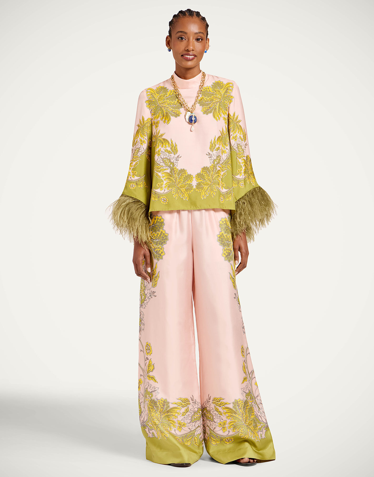 La DoubleJ Make An Exit Top Swathe Plac&eacute;e Pink TOP0141SIL026SWA03PI01