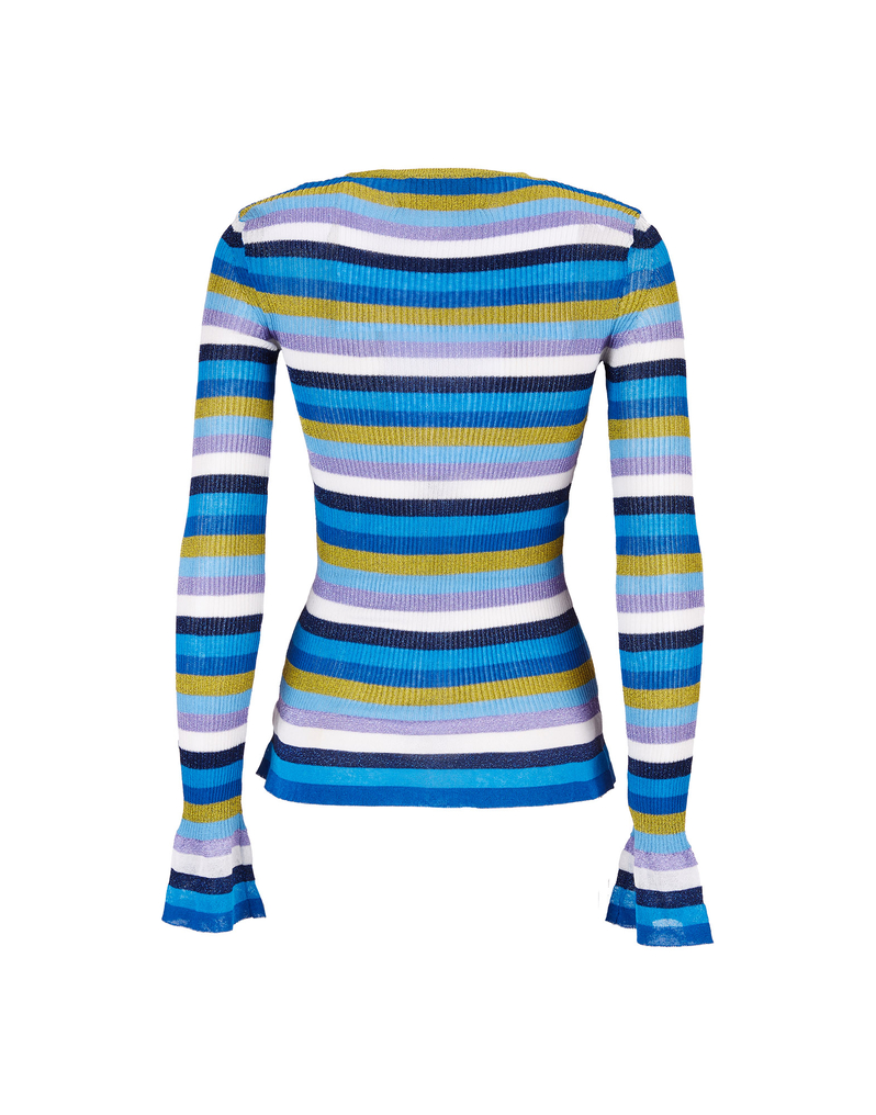 LaDoubleJ Flute Knit Top LaDoubleJ Flute Knit Top Multicolor Blu PUL0023KNI018VAR0034