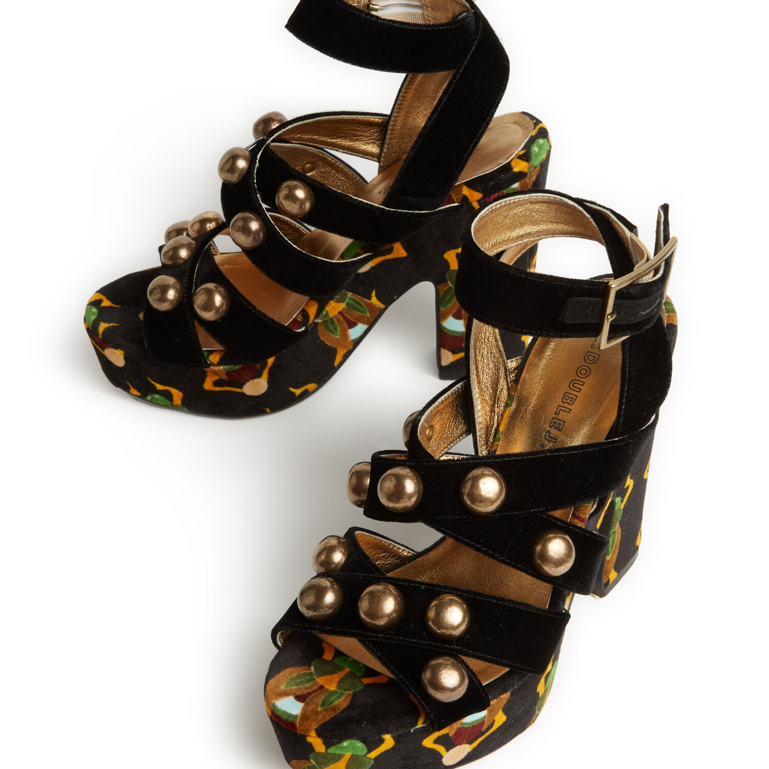 Shop La Doublej Medal Wedge In Black