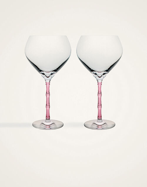La DoubleJ Bamboo Balloon Glasses Set Of 2 La DoubleJ Bamboo Balloon Glasses Set Of 2 Solid Pink GLA0049GLS002SOLIDPI01