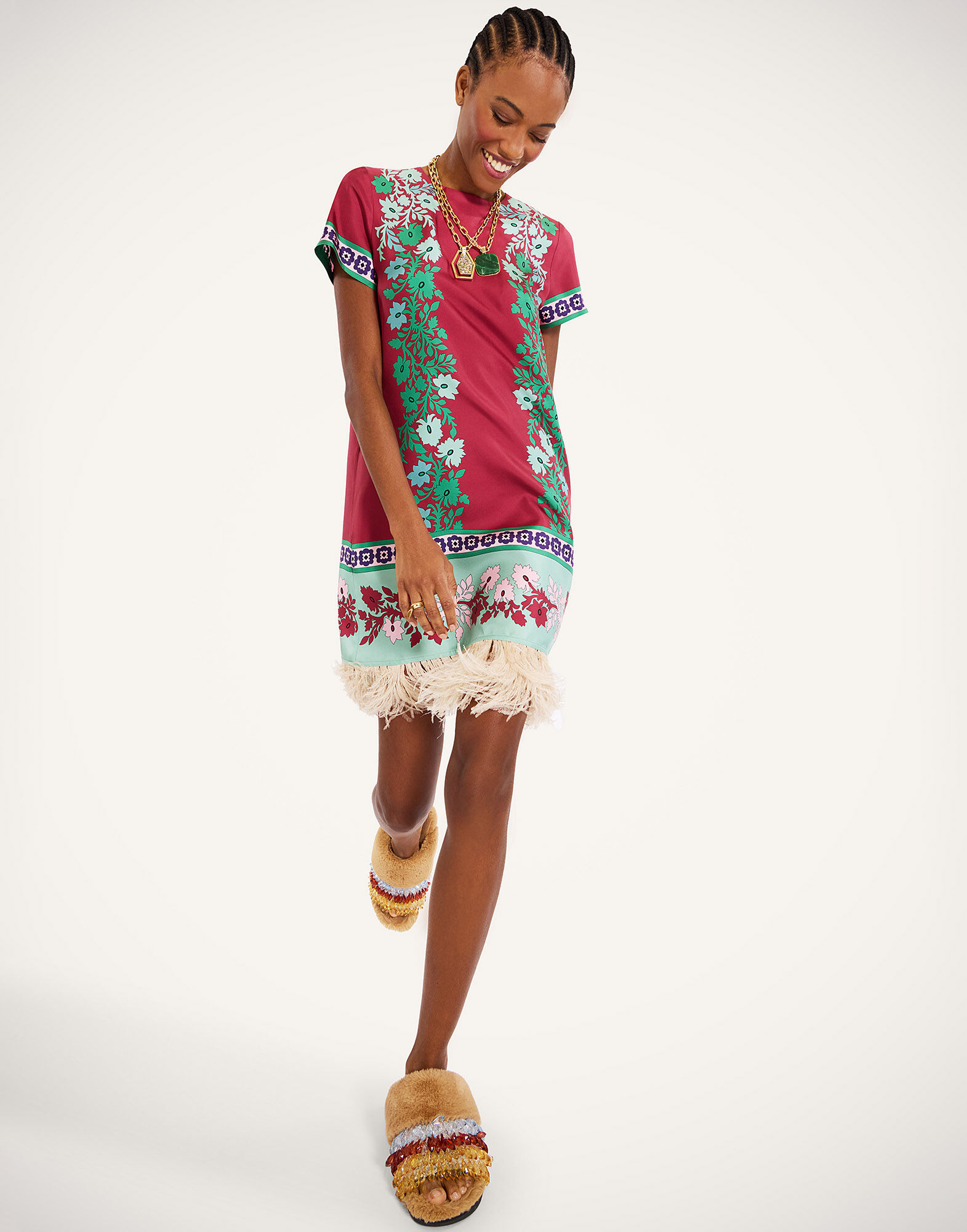 La DoubleJ Mini Swing Dress Regalia Plac&eacute;e Red DRE0963SIL006REG02RE01