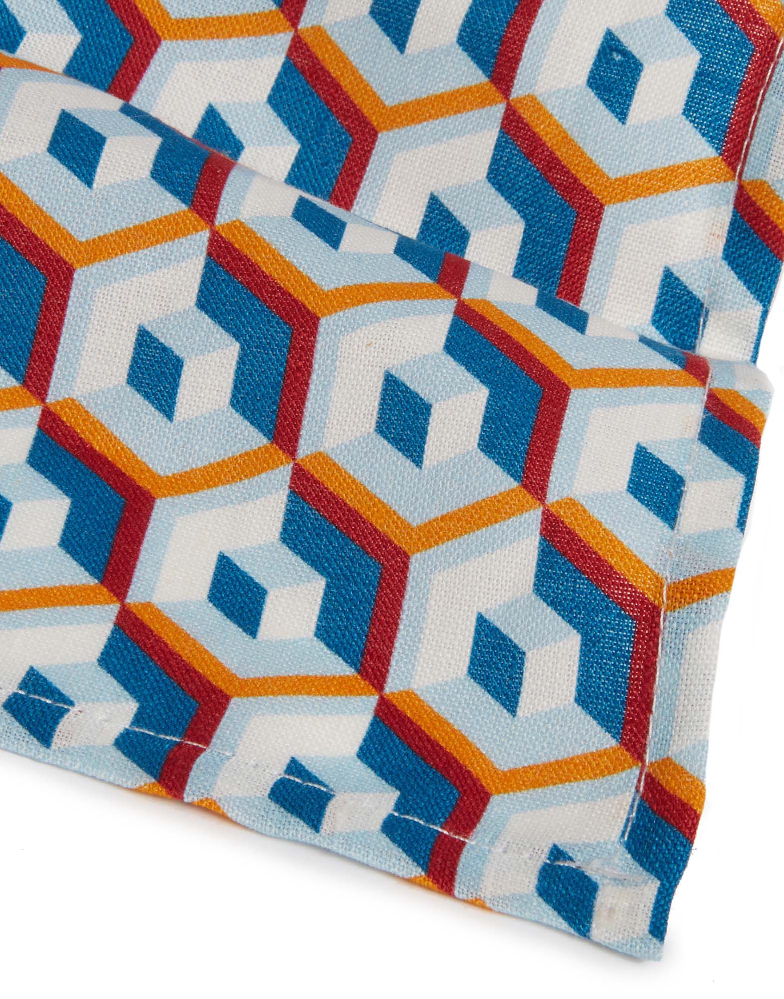 La DoubleJ Large Napkins Set Of 6 (45X45) Cubi Blu NAP0002LIN001CUB0004