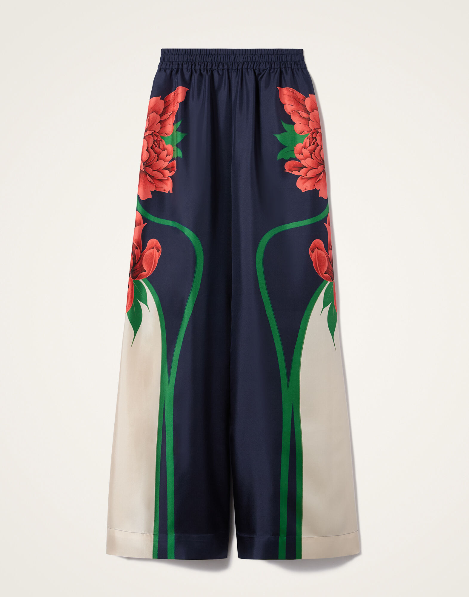 La DoubleJ Palazzo Pants Queen Peony Plac&eacute;e Blue TRO0026SIL001QPE02BU03