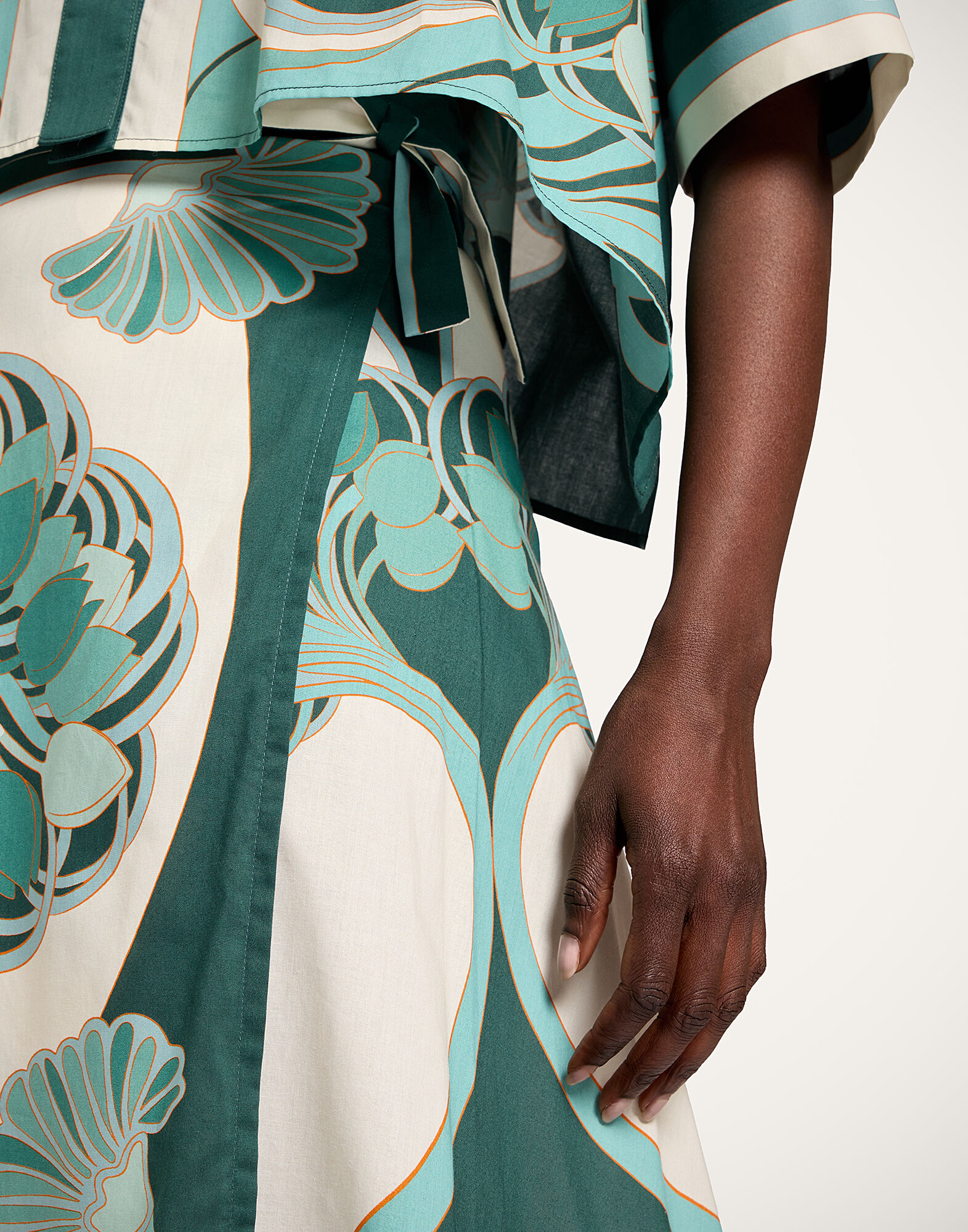 La DoubleJ Sarong Skirt Blooming Tulip Plac&eacute;e Mint SKI0122COT056BTU01GR11