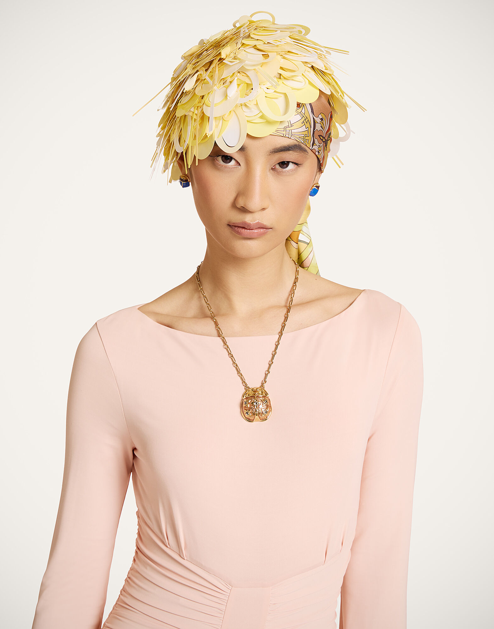 La DoubleJ Paillette Hat Solid Yellow HAT0045PAI019SOLIDYE02