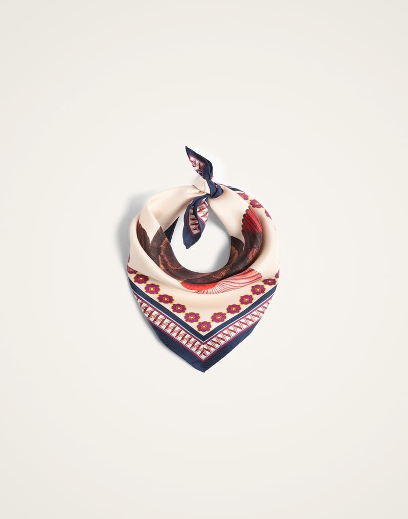 La DoubleJ Foulard 45 La DoubleJ Foulard 45 Zooflora Turtlair Ivory SCA0065SIL006TRL02WH04