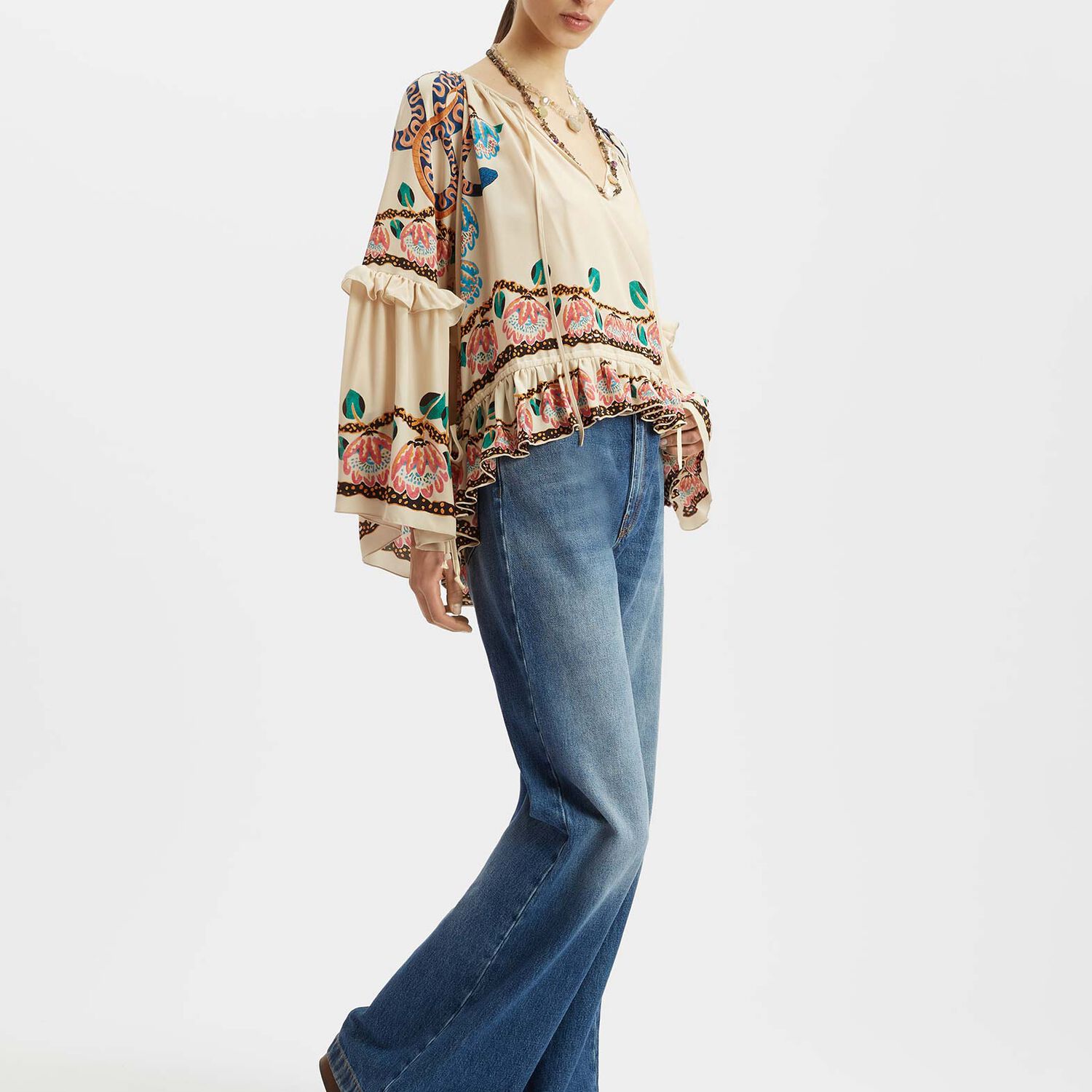 Shop La Doublej Boho Blouse In Eve Ecru