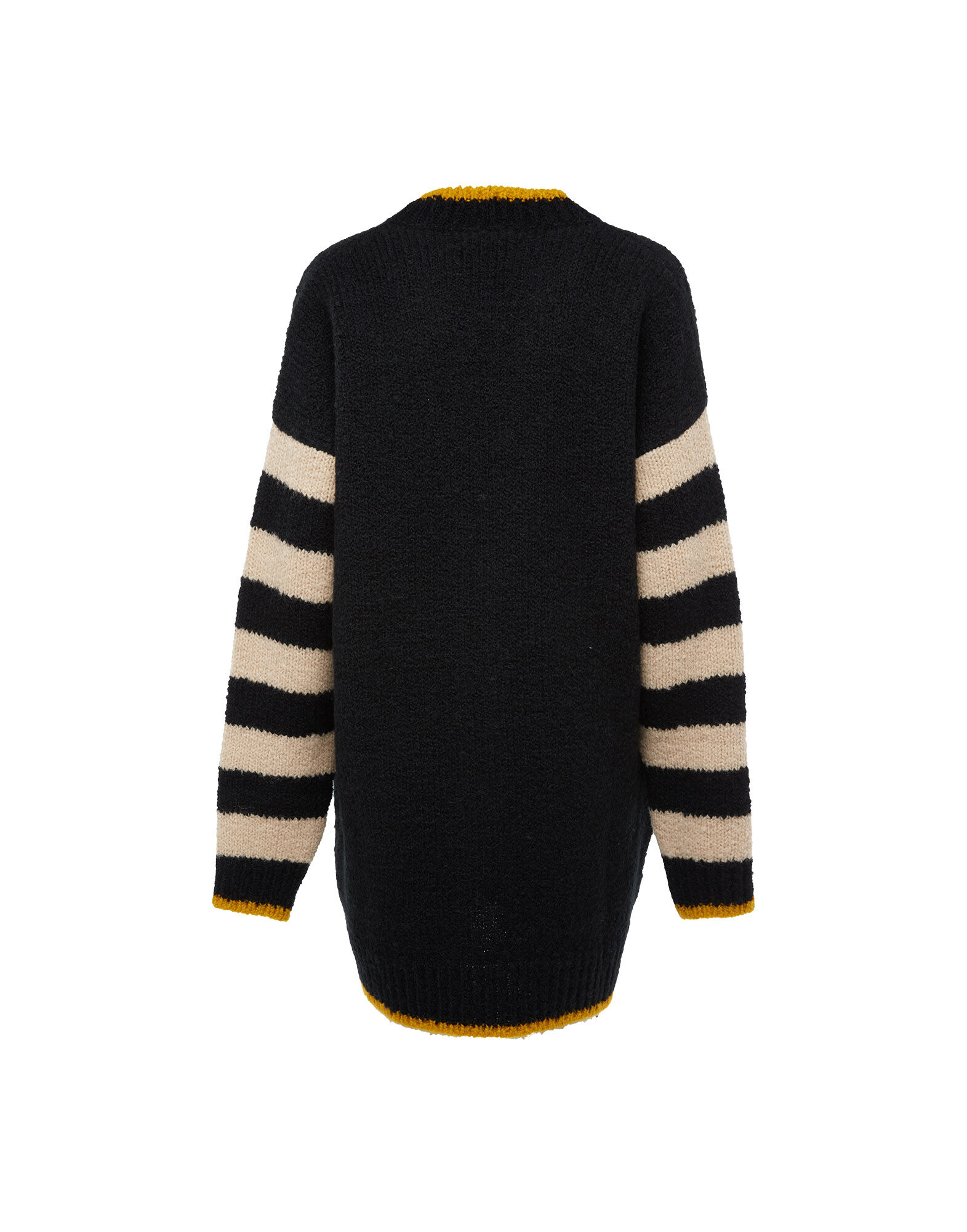 La DoubleJ Bowling Cardigan Nero-Cammello-Giallo PUL0049KNI032VAR0056