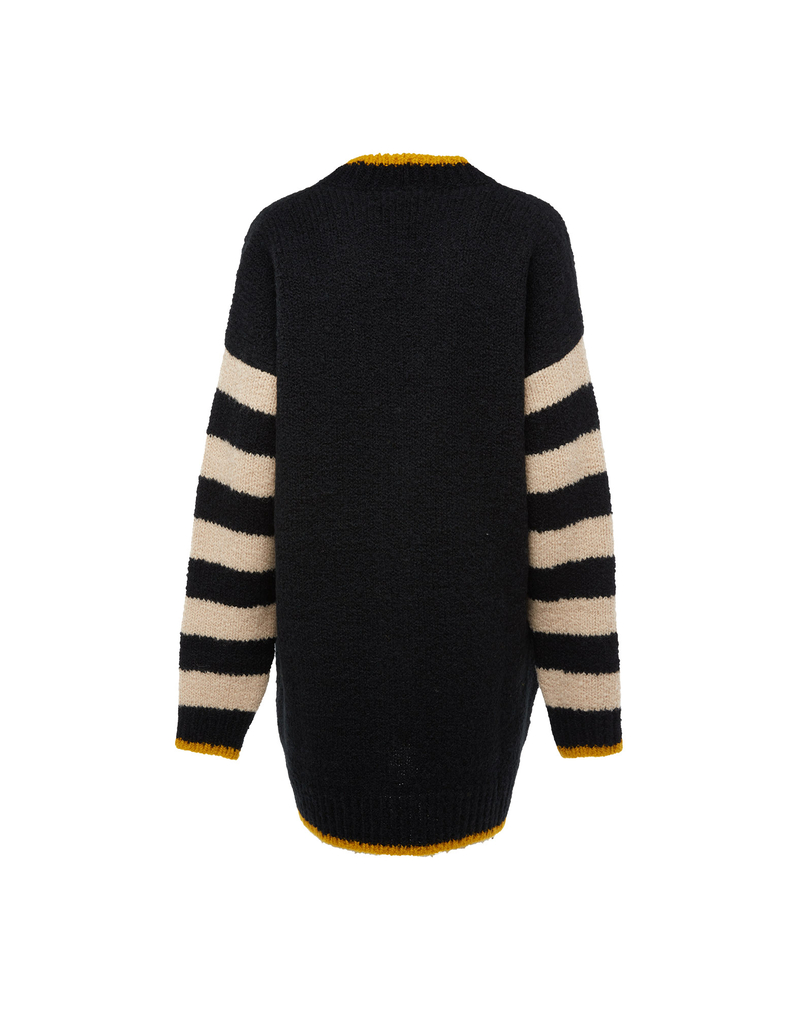 La DoubleJ Bowling Cardigan La DoubleJ Bowling Cardigan Nero-Cammello-Giallo PUL0049KNI032VAR0056