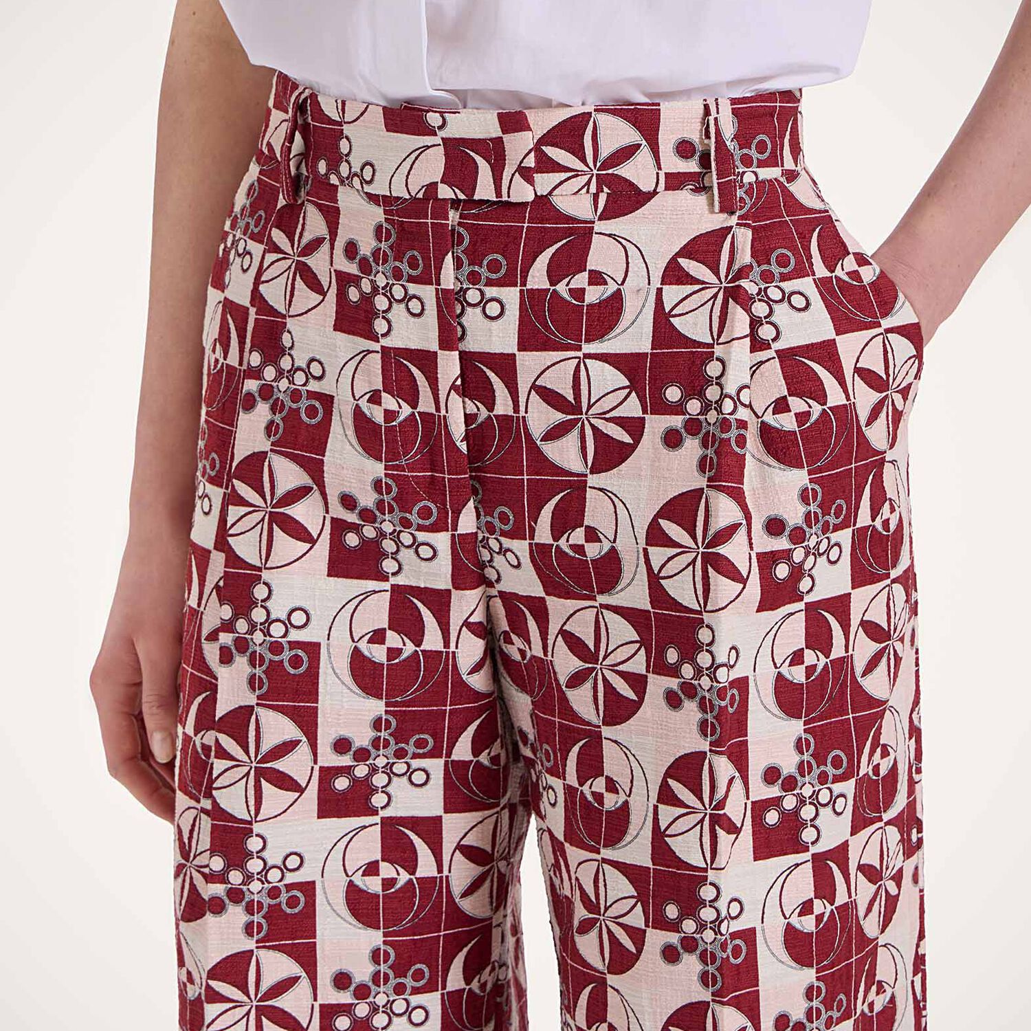 Shop La Doublej Loose Pants In Eclipse Burgundy